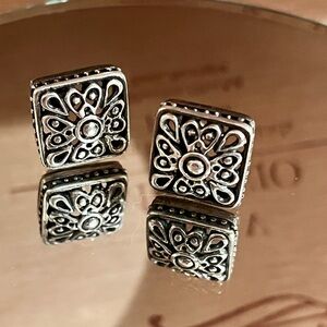 Vintage Chapal Zenray 925 Oxidized Stud Earrings